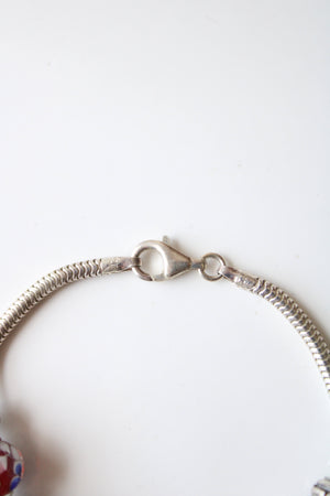 Angel Sterling Silver & Glass Bead Charm Bracelet