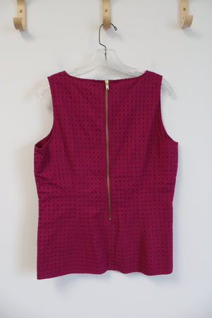 NEW Banana Republic Magenta Lace Eyelet Tank Top | 10