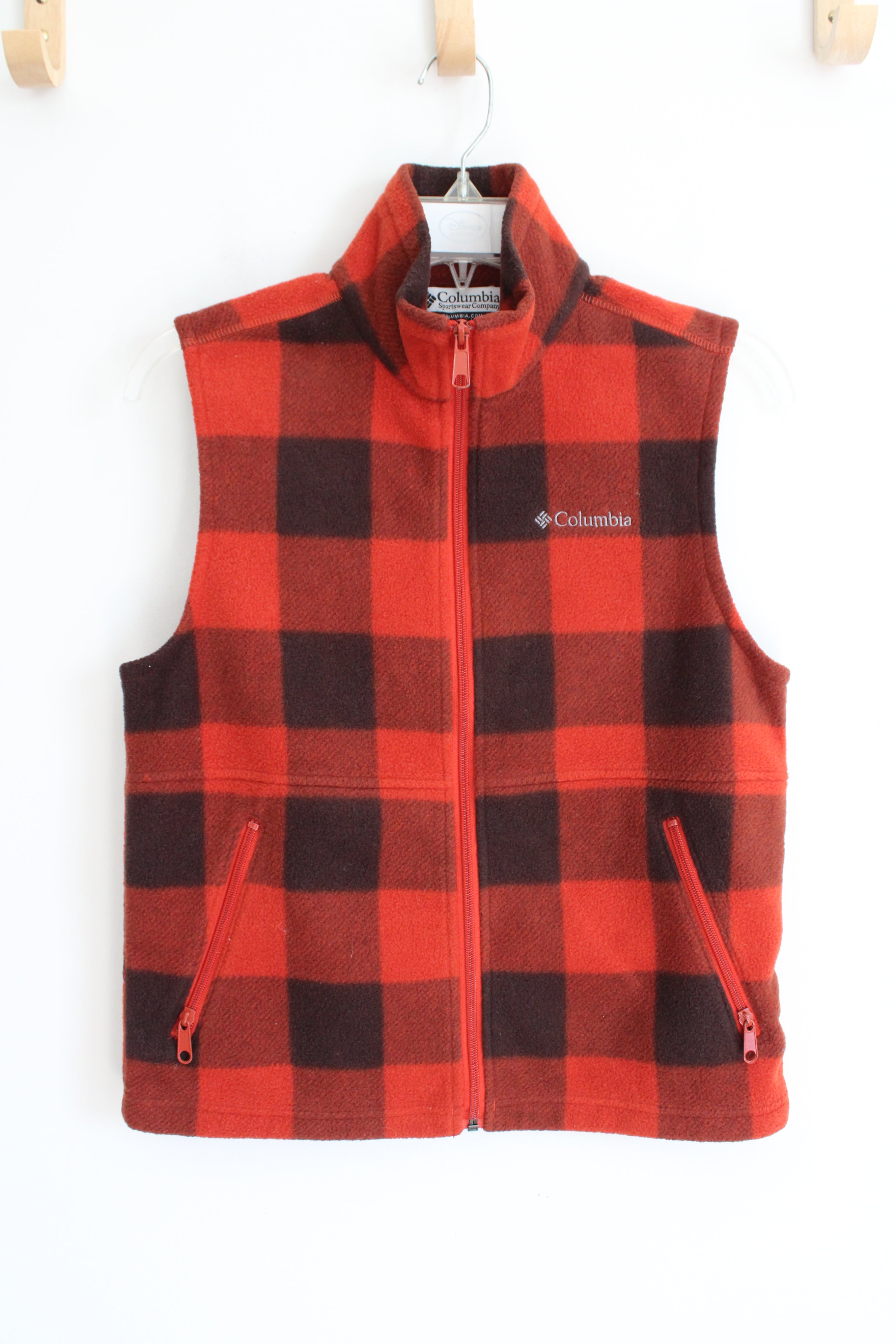 Columbia Orange Plaid Soft Vest | Youth 10/12