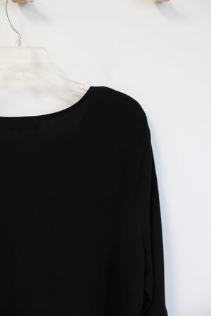 Carmen Marc Valvo Black Quarter Zip Long Sleeved Top | XL