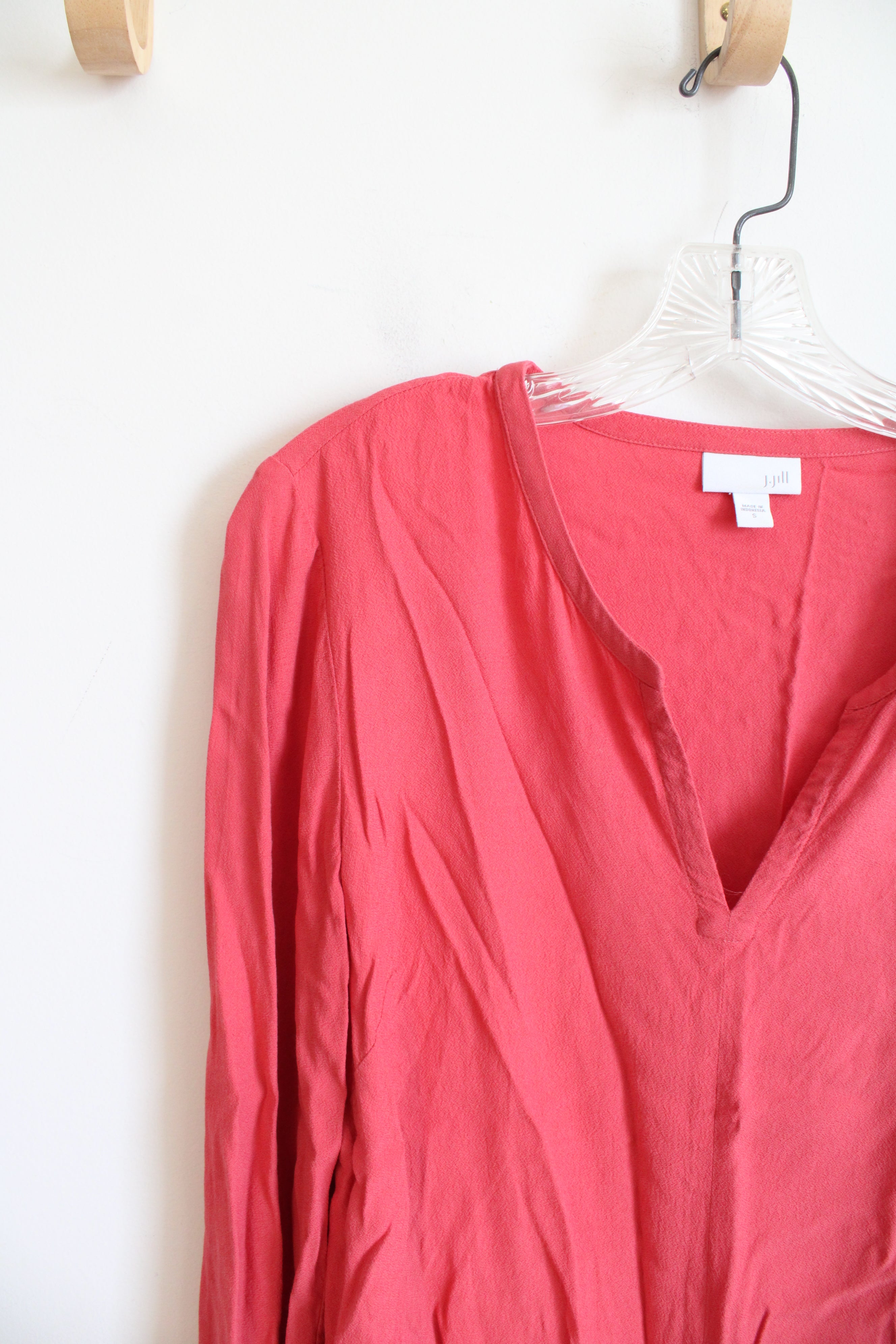 J.Jill Pink V-Neck Long Sleeved Top | S