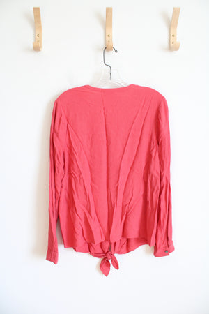 J.Jill Pink V-Neck Long Sleeved Top | S