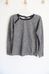 The Limited Gray Neck Zip Long Sleeved Top | S