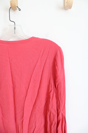 J.Jill Pink V-Neck Long Sleeved Top | S