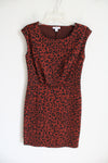 Nine West Orange Black Leopard Print Dress | XS