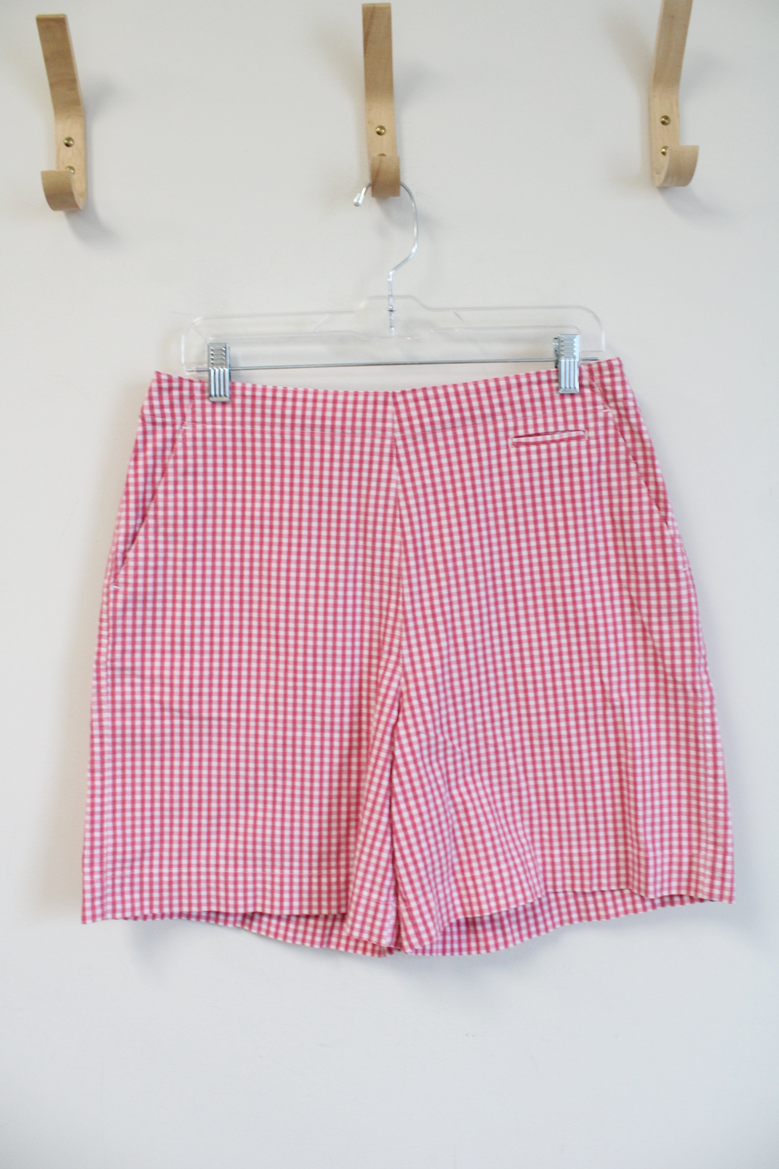 Talbots Pink & White Gingham Stretch Shorts | 12