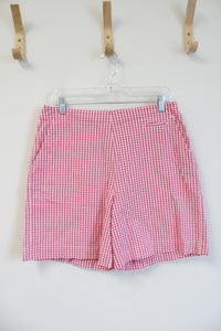 Talbots Pink & White Gingham Stretch Shorts | 12