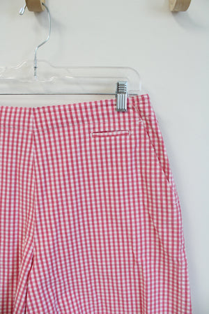 Talbots Pink & White Gingham Stretch Shorts | 12