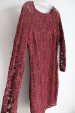 Candadate Dusty Red Lace Stretch Dress | M