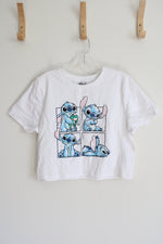 Disney Stitch White Cropped Shirt | Youth XL (14/16)