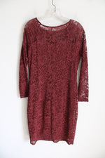Candadate Dusty Red Lace Stretch Dress | M