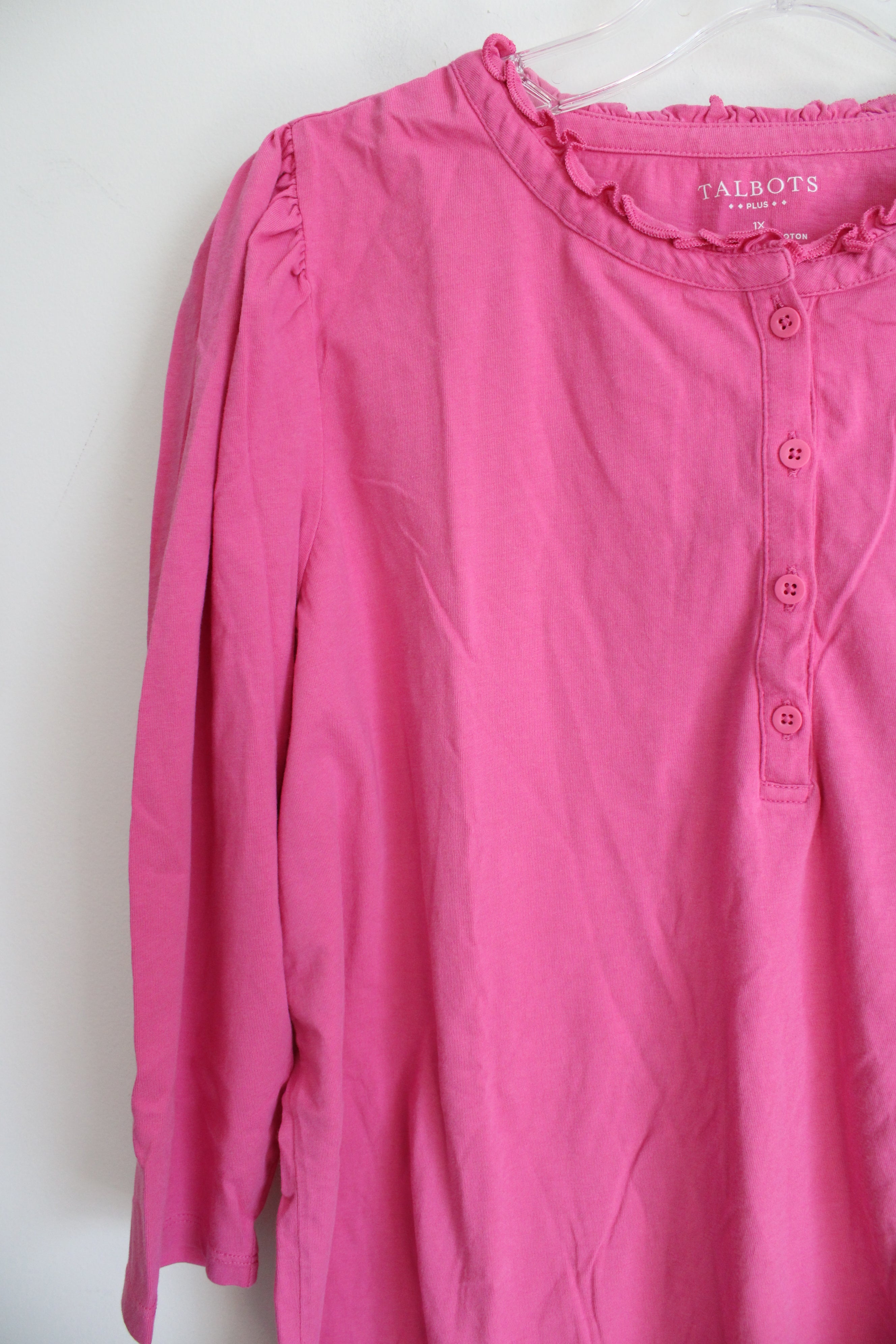 Talbots Pink Cotton Shirt | 1X