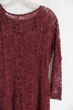 Candadate Dusty Red Lace Stretch Dress | M