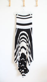 NEW Ocean Drive Black & White Striped Tube Top Strapless High/Low Dress | S