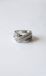 Silver Criss Cross Band Ring | Size 8
