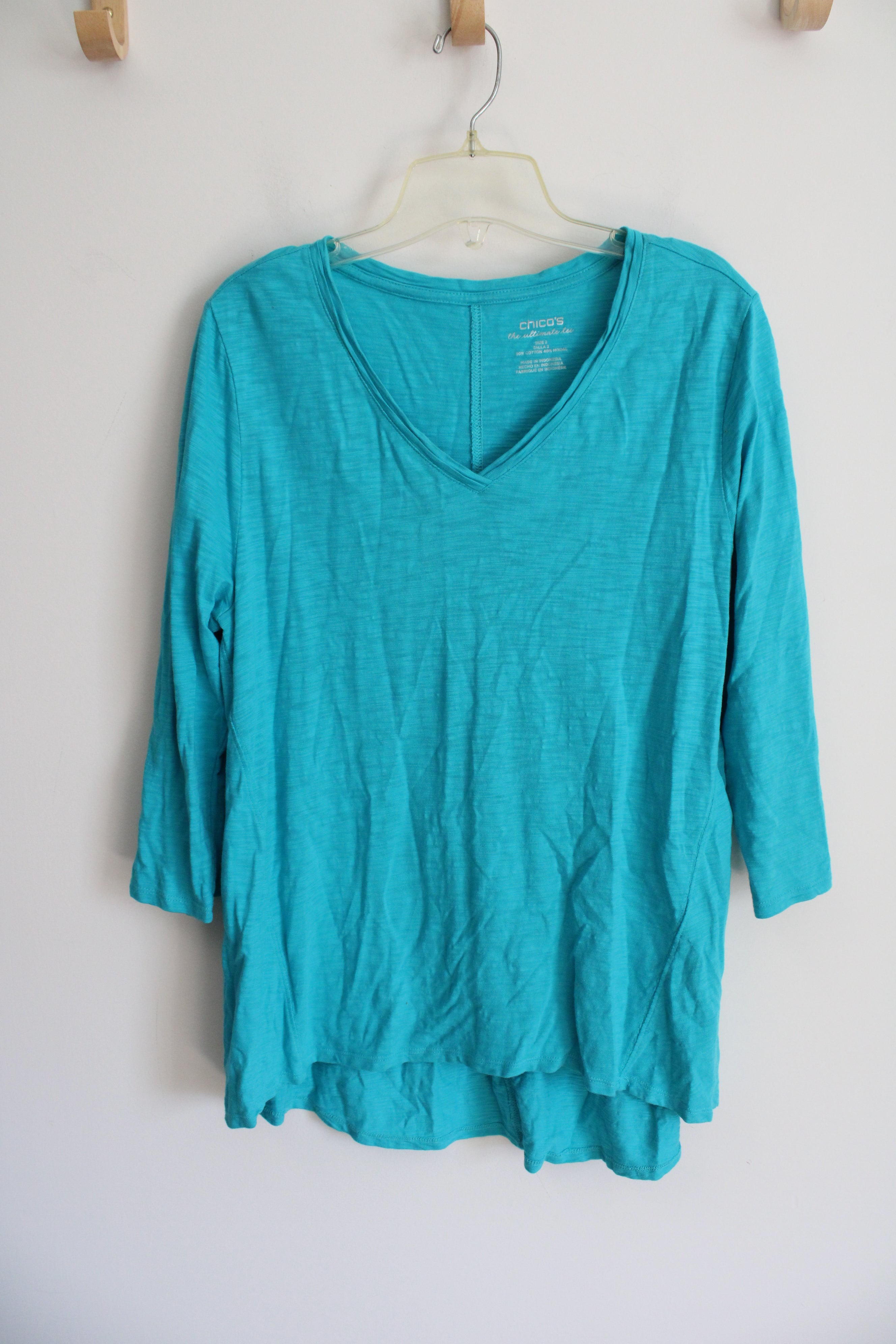 Chico's The Ultimate Tee Blue Long Sleeved Shirt | 2 (L/12)