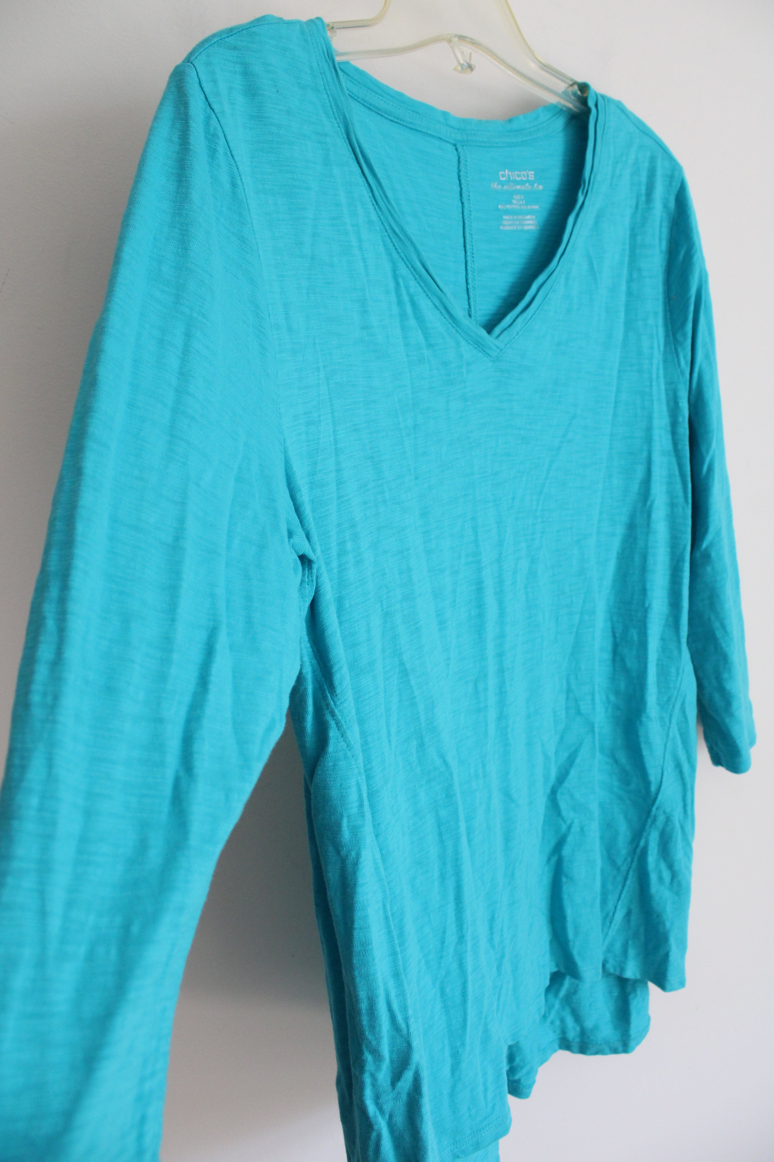 Chico's The Ultimate Tee Blue Long Sleeved Shirt | 2 (L/12)