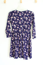 Star Ride Purple Pink Floral Long Sleeved Dress | Youth L (14/16)