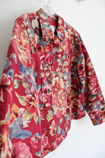 Coldwater Creek Red Floral Light Jacket | XL Petite