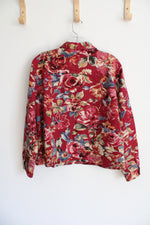 Coldwater Creek Red Floral Light Jacket | XL Petite