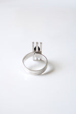 Sarah Coventry Black Onyx Stone Silver Ring | Adjustable Size