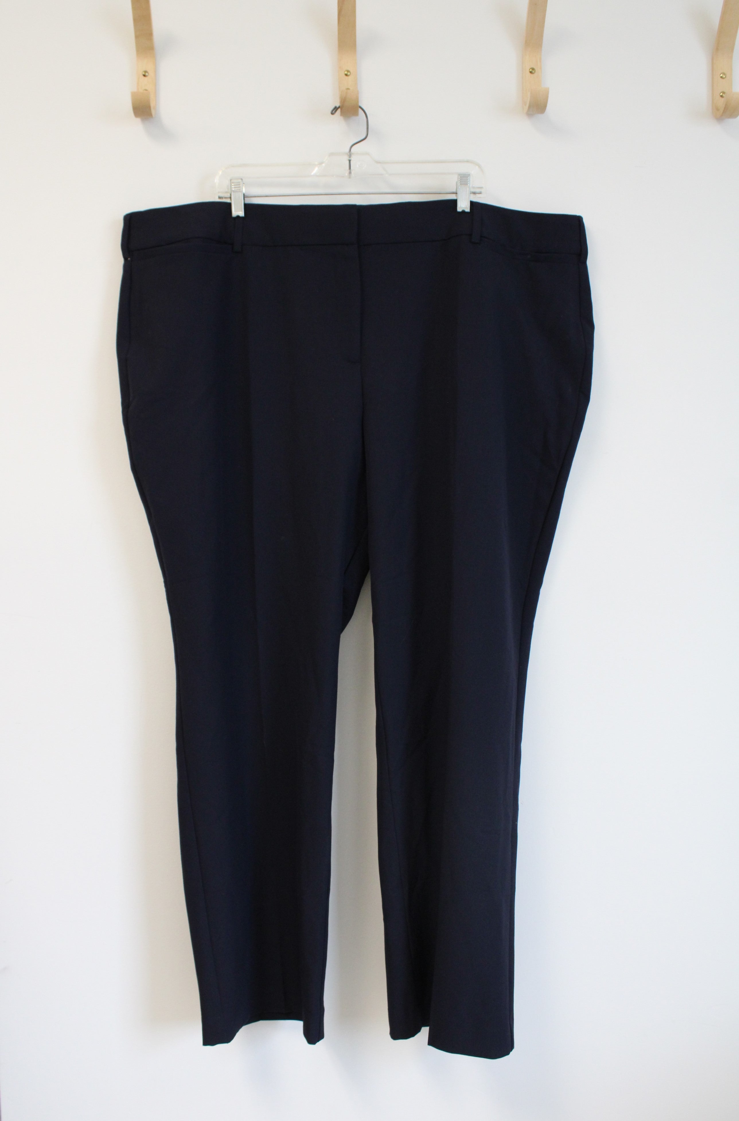 NEW Lane Bryant The Perfect Drape Navy Straight Leg Mid-Rise Trouser Pants | 26