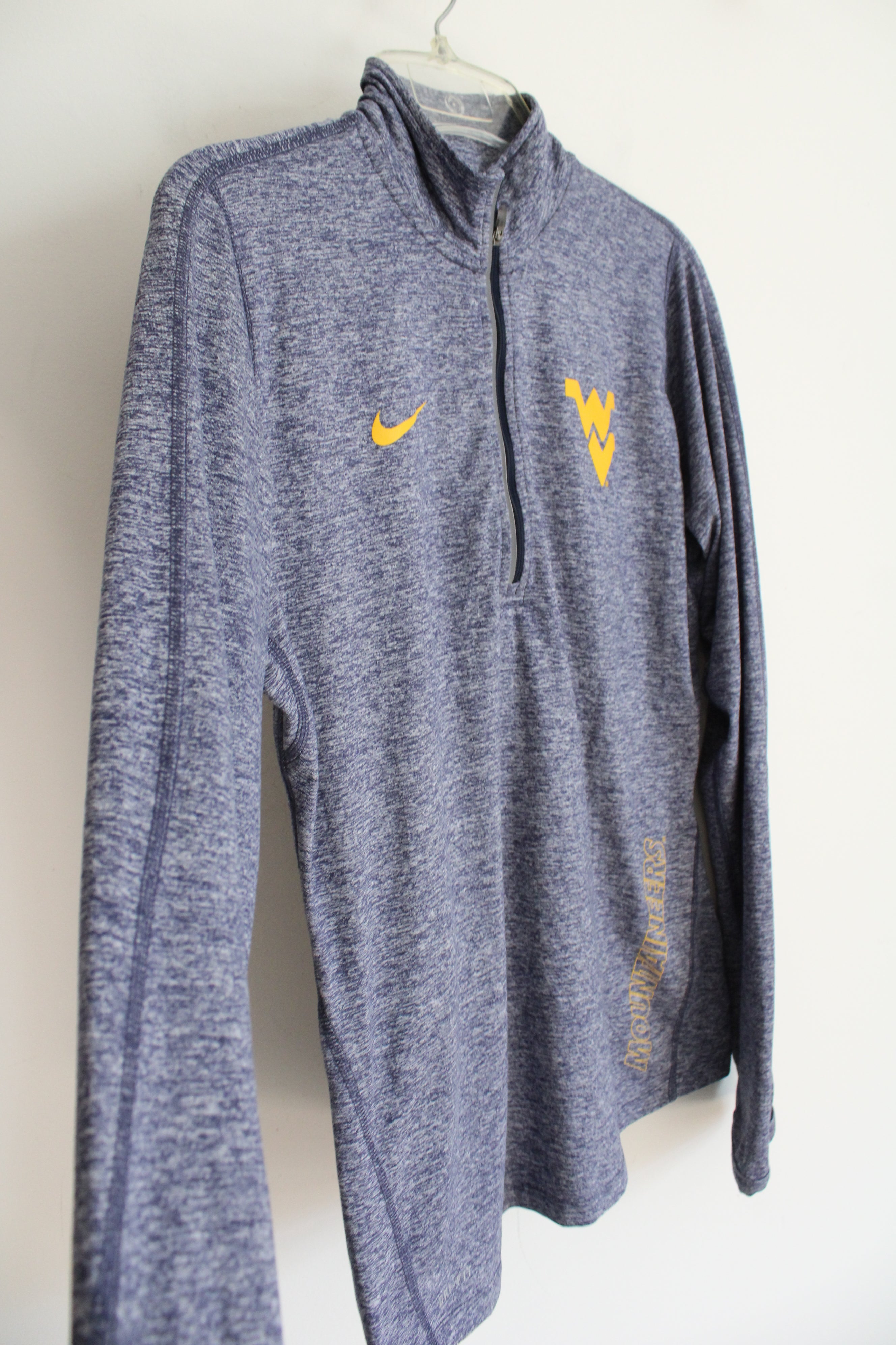 Nike Dri-Fit West Virginia Mountaineers Blue 1/4 Zip Pullover | M