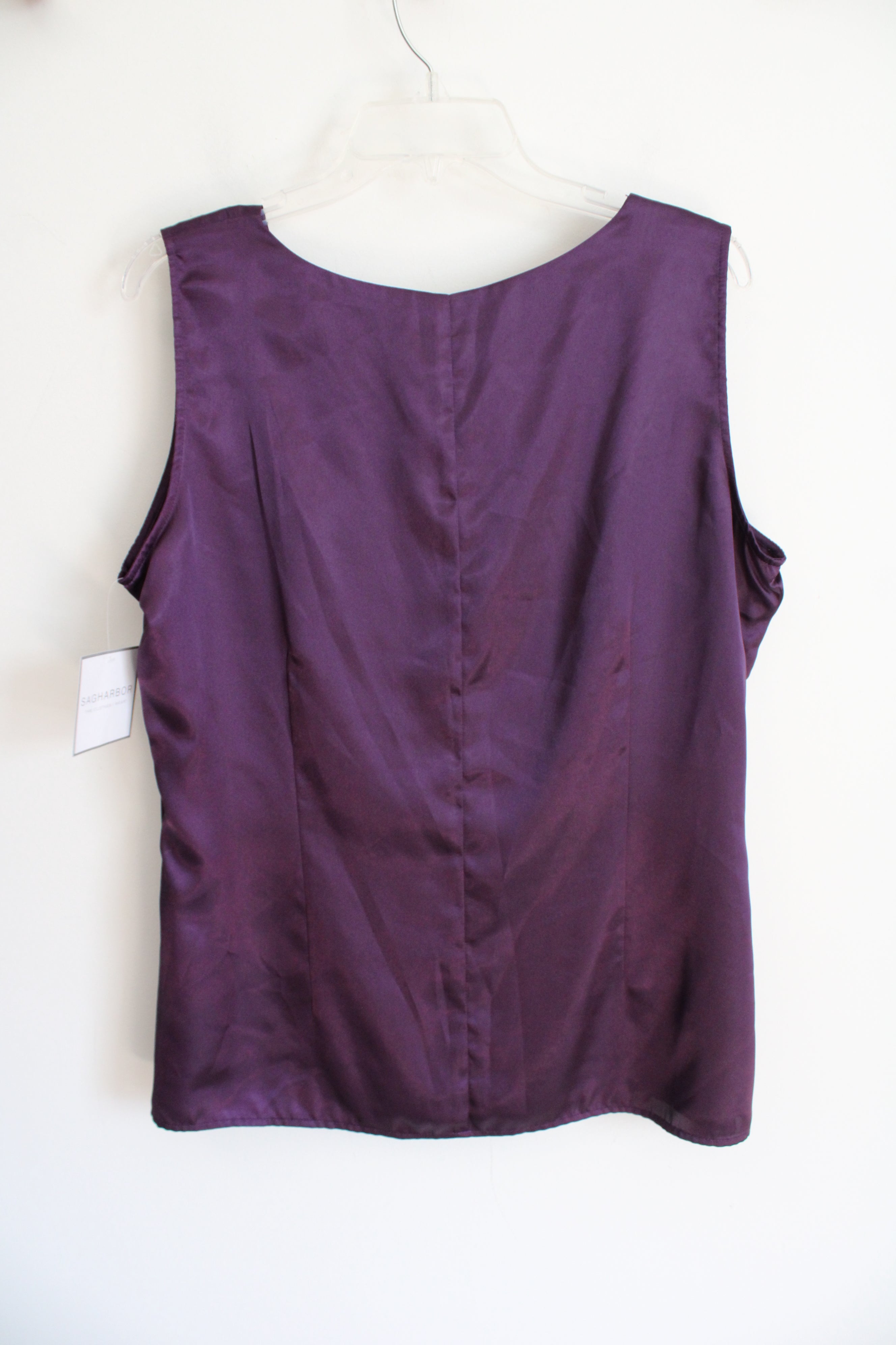 Sah Harbor Eggplant Purple Satin Tank | L