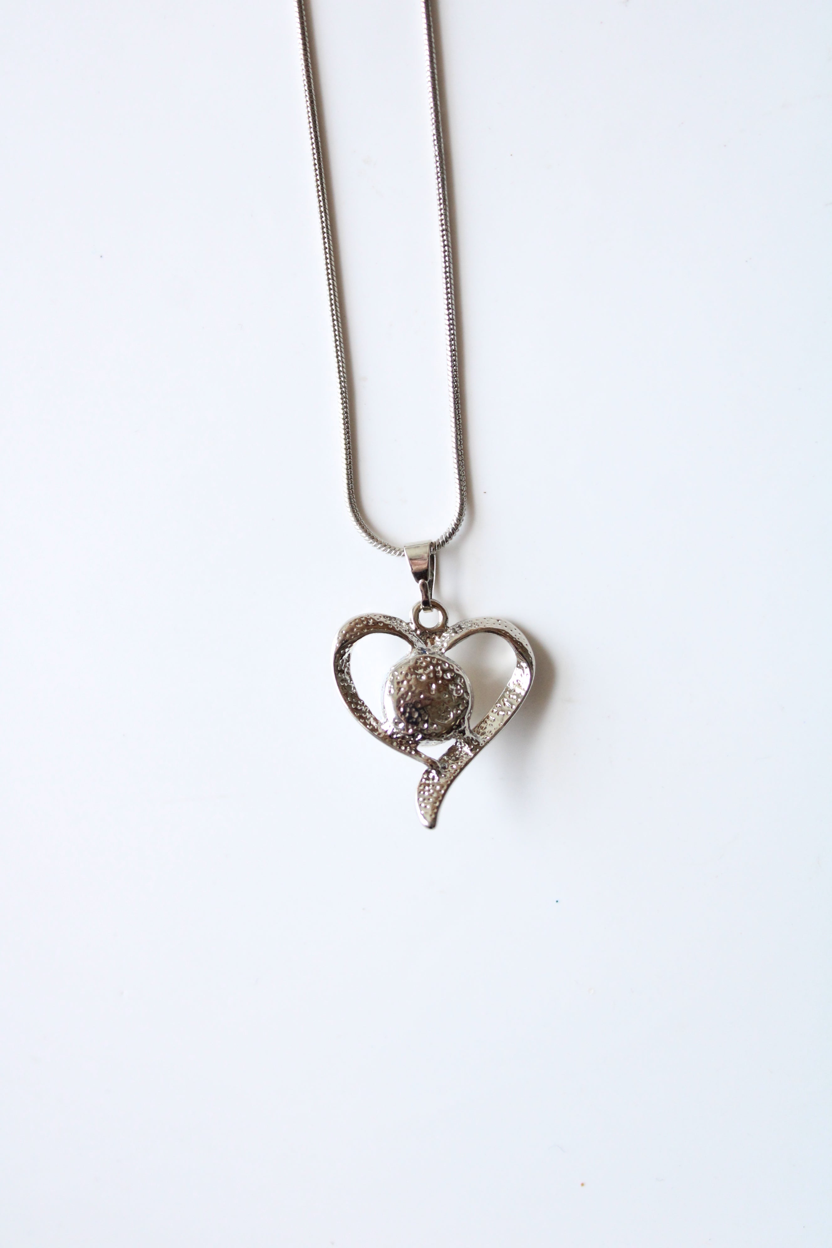 Bret Roberts Genuine Freshwater Pearl Silver Heart Necklace