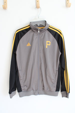 Adidas Gray & Yellow Pittsburgh Pirates Jacket | Youth M (10/12)