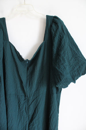 NEW Pretty Little Thing Evergreen Puff Sleeve Side Slit Midi Dress | 24