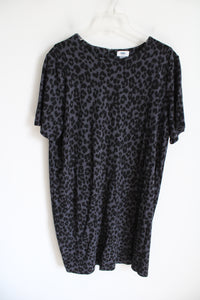 Old Navy Gray Black Leopard Print Dress | XXL