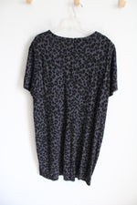 Old Navy Gray Black Leopard Print Dress | XXL