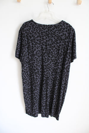 Old Navy Gray Black Leopard Print Dress | XXL