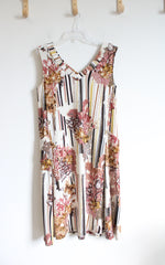 Attitudes White Pink Yellow Floral Dress | M