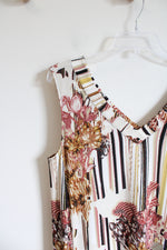 Attitudes White Pink Yellow Floral Dress | M