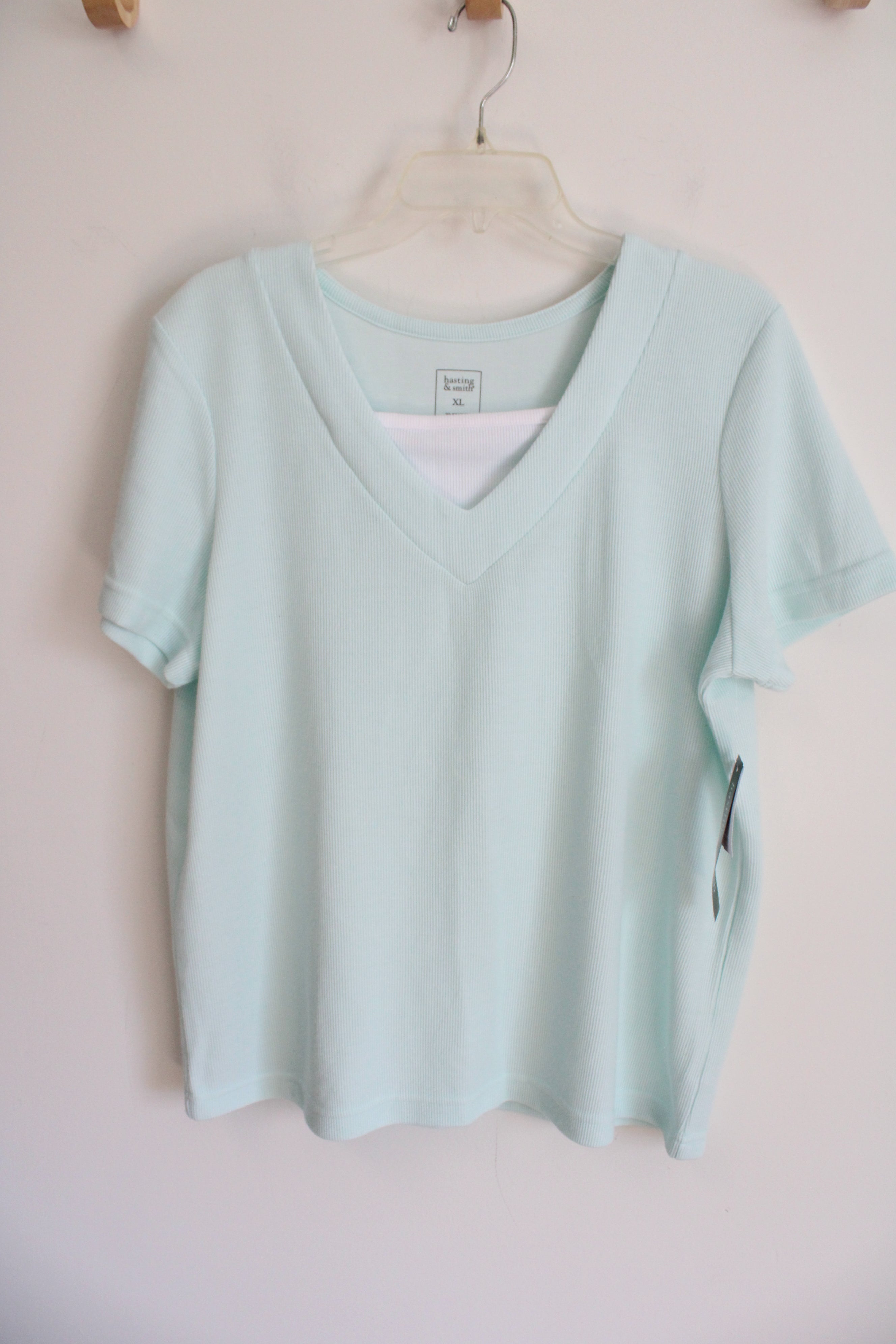 NEW Hasting & Smith Light Blue Soft Ribbed Tee | XL