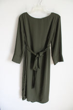 The Main Street Exchange Olive Green Long Sleeved Belted Dress | L