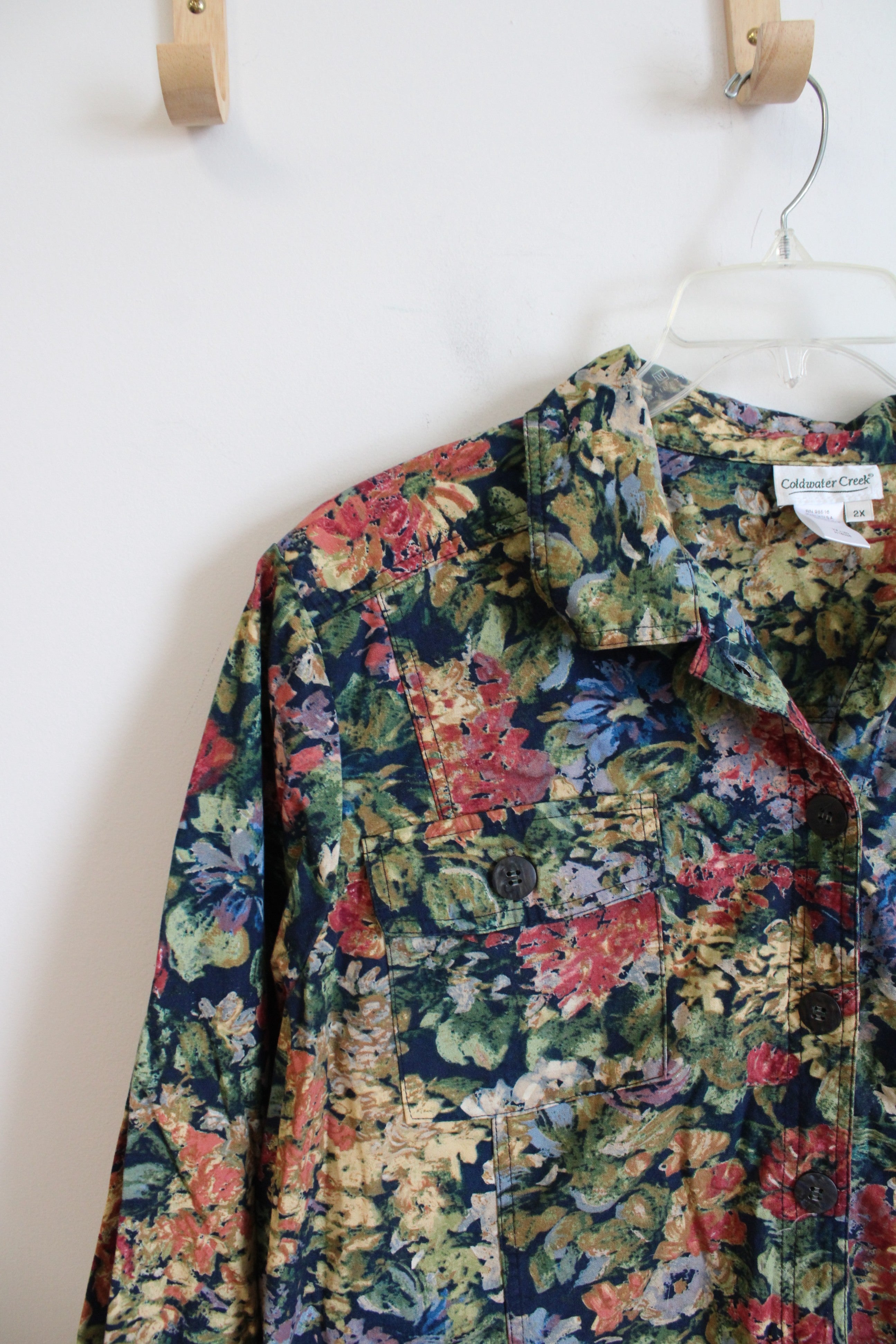 Coldwater Creek Blue Floral Jacket | 2X