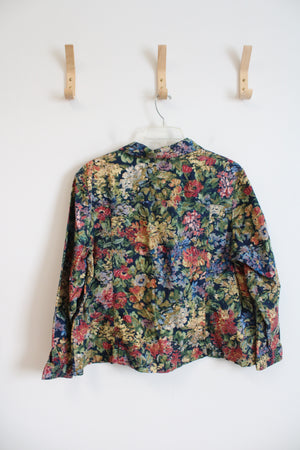 Coldwater Creek Blue Floral Jacket | 2X