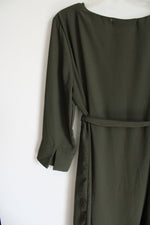 The Main Street Exchange Olive Green Long Sleeved Belted Dress | L