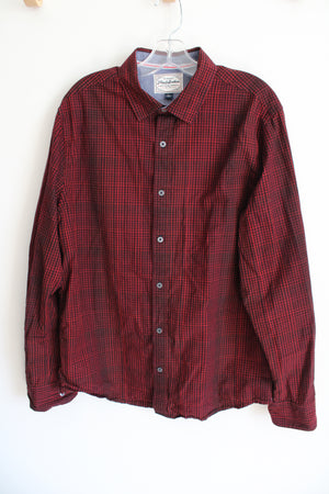 Flag & Anthem Red Black Plaid Button Down Shirt | L