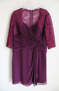 Romantic Bridals Pink Chiffon Lace Sleeve Dress | 16