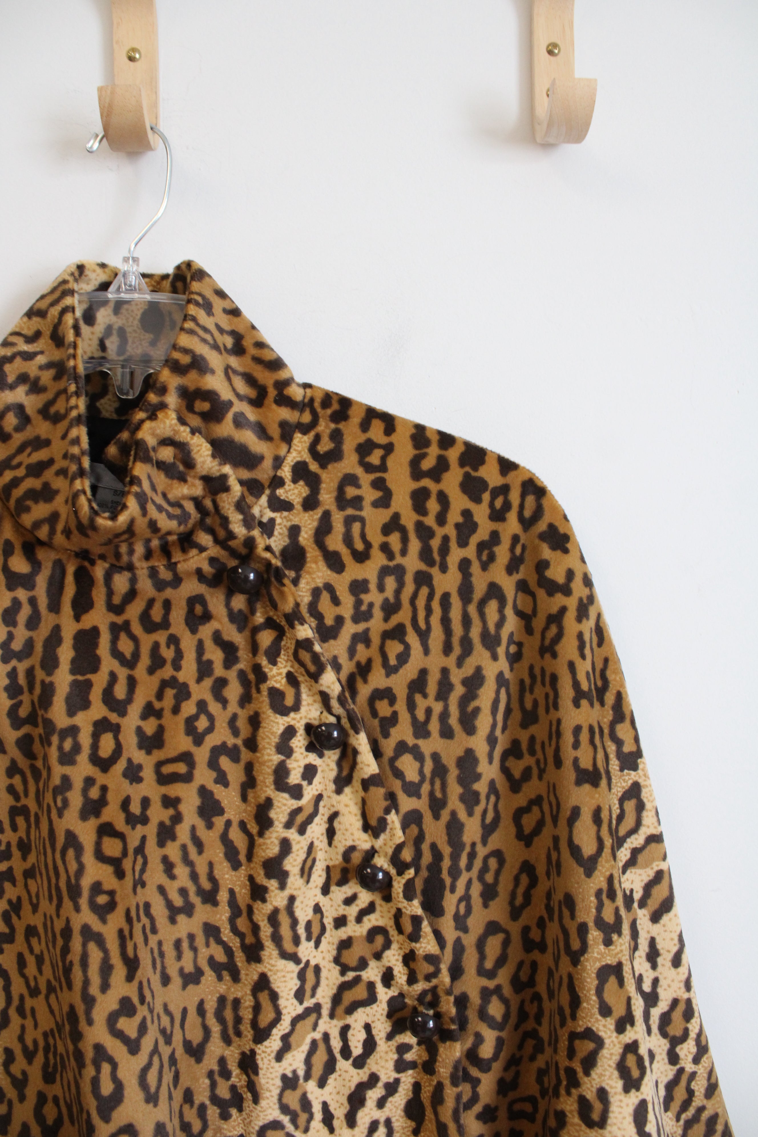 WDNY Brown Leopard Print Soft Poncho | S/M