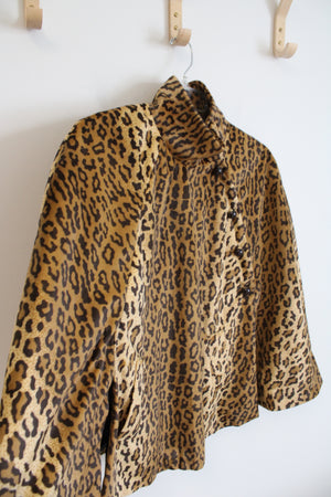 WDNY Brown Leopard Print Soft Poncho | S/M