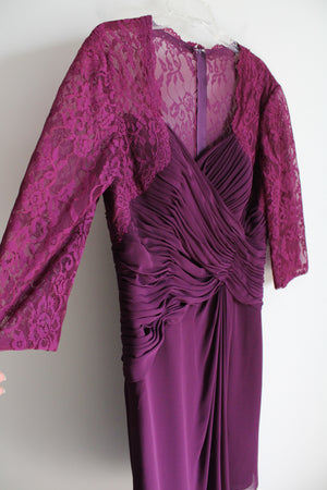 Romantic Bridals Pink Chiffon Lace Sleeve Dress | 16