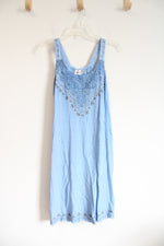 Raya Sun Blue Embellished Tied Strap Dress | M