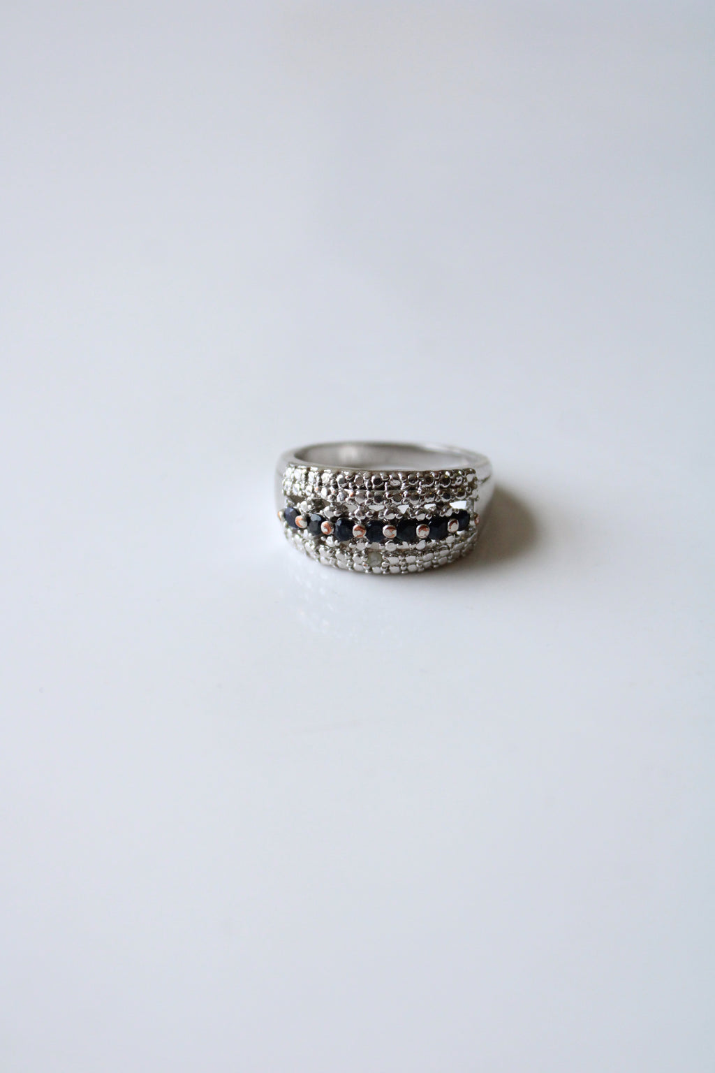 Black Stone Silver Ring | Size 7