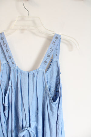 Raya Sun Blue Embellished Tied Strap Dress | M