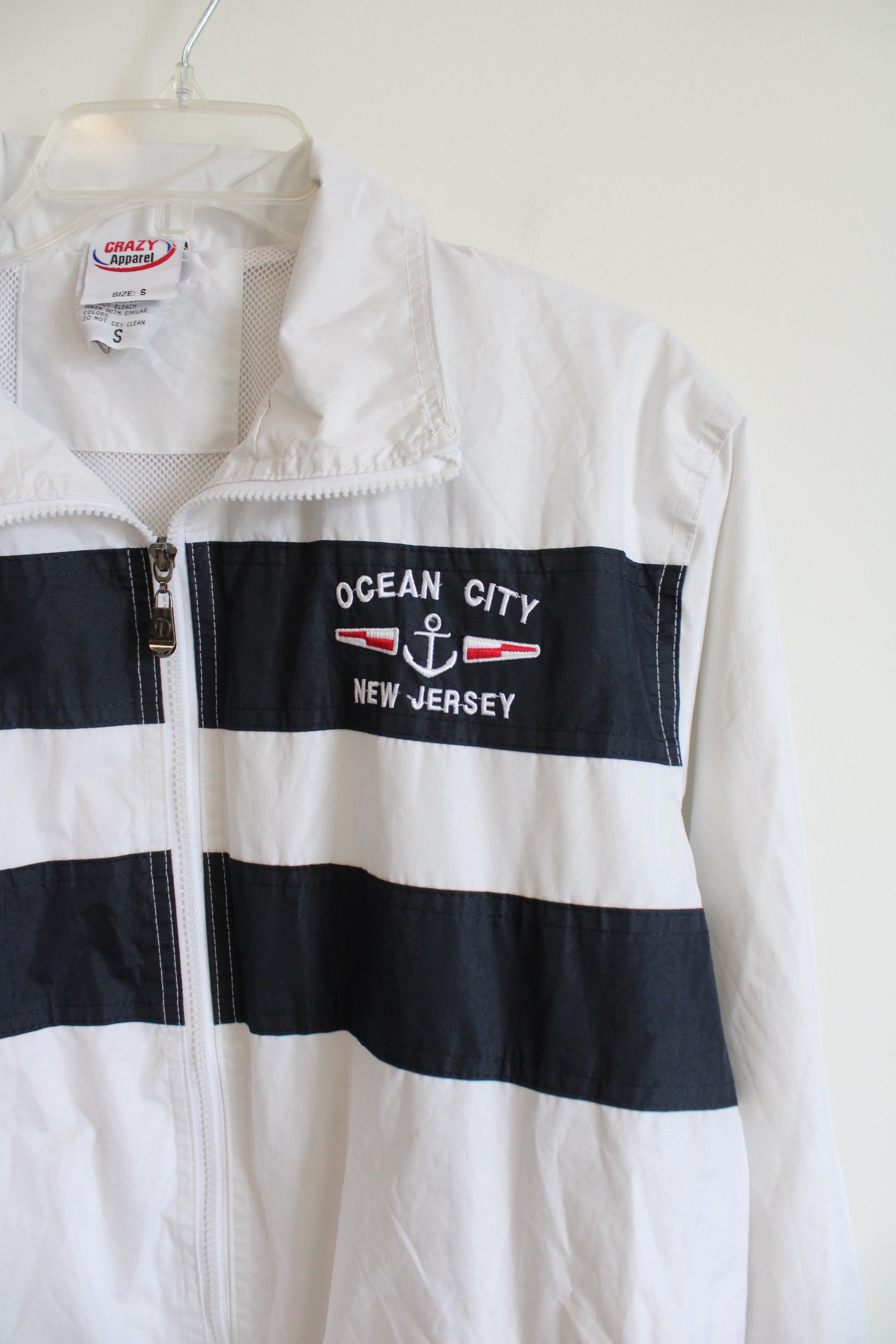 Crazy Apparel Ocean City New Jersey Windbreaker Jacket | S